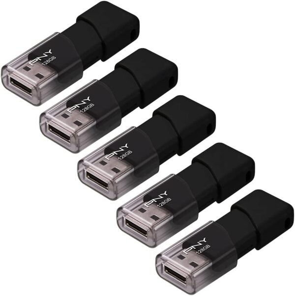 P-FD128X5ATT03-MP 128GB Attaché 3 USB 2.0 Flash Drive, Black (Pack of 5)