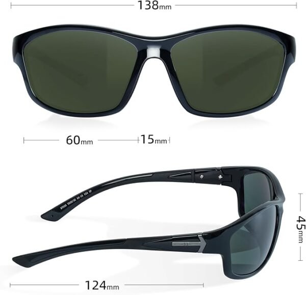 B.N.U.S Corning glass lenses polarized sunglasses for men and women UV400 Protection for Fishing Cycling Driving Italy made