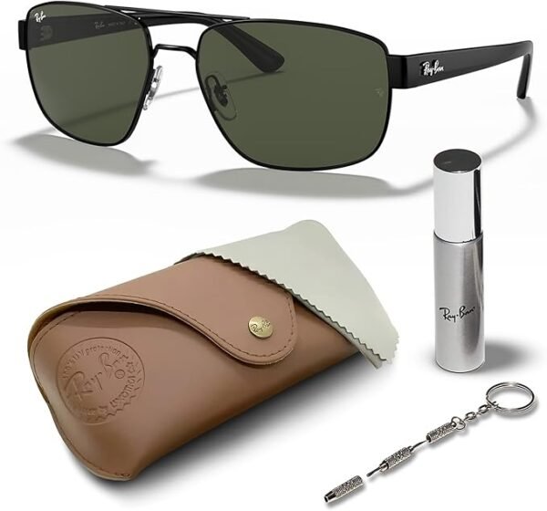 Ray-Ban RB3663 Square-Round Shaped Sunglasses for Men & Women with Official RAYBAN Eyewear Kit