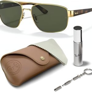 Ray-Ban RB3663 Square-Round Shaped Sunglasses for Men & Women with Official RAYBAN Eyewear Kit