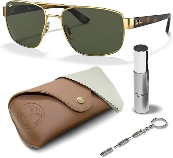 Ray-Ban RB3663 Square-Round Shaped Sunglasses for Men & Women with Official RAYBAN Eyewear Kit