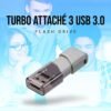 128GB Turbo Attaché 3 USB 3.0 Flash Drive 5-Pack – Grey, P-FD128X5TBOP-MP, 100MB/s, Light-Weight Durable - Data Storage and Transfer