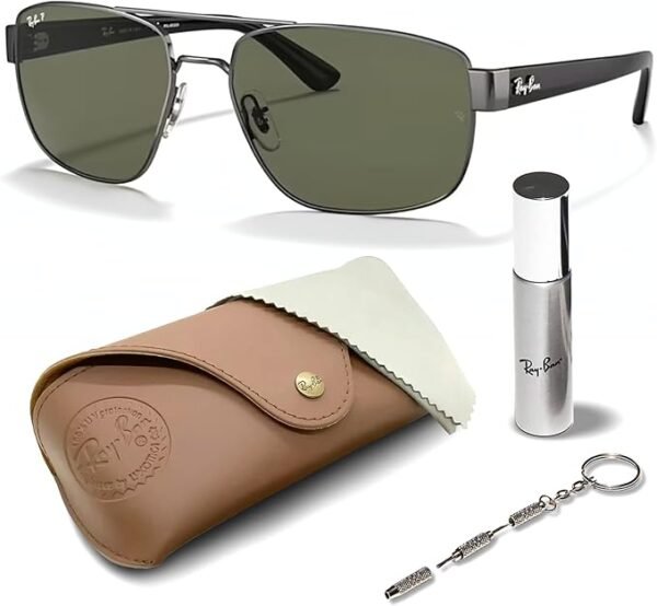 Ray-Ban RB3663 Square-Round Shaped Sunglasses for Men & Women with Official RAYBAN Eyewear Kit