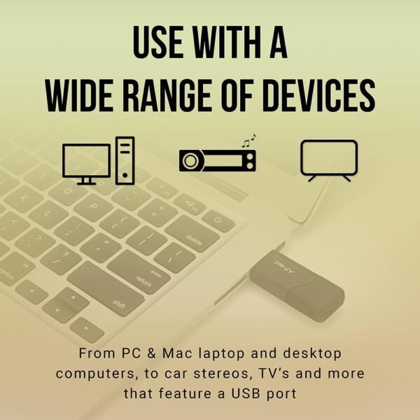 P-FD128X5ATT03-MP 128GB Attaché 3 USB 2.0 Flash Drive, Black (Pack of 5)