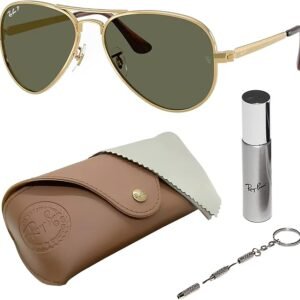 Ray-Ban RB3925 AVIATOR MAX Pilot Shaped Sunglasses for Men & Women with Official RAYBAN Eyewear Kit – Classic Timeless Design