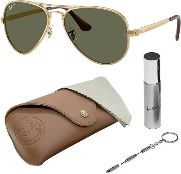 Ray-Ban RB3925 AVIATOR MAX Pilot Shaped Sunglasses for Men & Women with Official RAYBAN Eyewear Kit – Classic Timeless Design