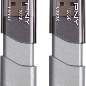 128GB Turbo Attaché 3 USB 3.0 Flash Drive, Silver (Pack of 2)
