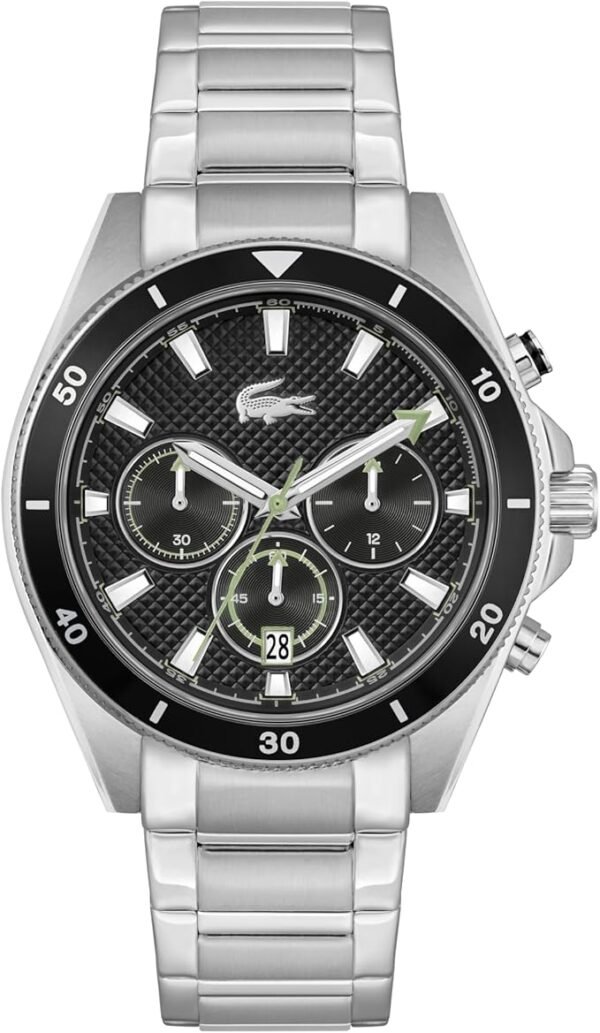 Lacoste Mainsail Men's Chronograph Watch - Stainless Steel - Water Resistant up to 5ATM/50 Meters - Contemporary, Sporty - Premium Fashion Timepiece - Gift for Him - 43mm