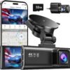 REDTIGER Dash Cam Front Rear, 4K/2.5K Full HD Dash Camera for Cars, Included 32GB Card, Built-in Wi-Fi GPS, 3.16” IPS Screen, Night Vision, 170°Wide Angle, WDR, 24H Parking Mode(F7NP)