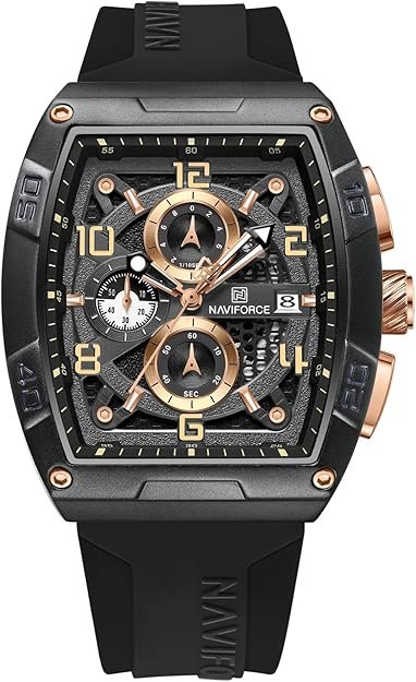 NAVIFORCE Men Quartz Watch Auto Date Week Business Dress Analog Wrist Watches