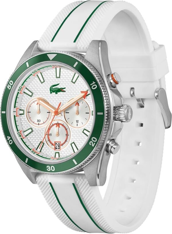 Lacoste Mainsail Men's Chronograph Watch - Stainless Steel - Water Resistant up to 5ATM/50 Meters - Contemporary, Sporty - Premium Fashion Timepiece - Gift for Him - 43mm