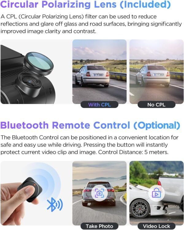 VIOFO A229 Pro 4K HDR Dash Cam, Dual STARVIS 2 IMX678 IMX675, 4K+2K Front and Rear Car Camera, 2 Channel with HDR, Voice Control, 5GHz WiFi GPS, Night Vision 2.0, 24H Parking Mode, Support 512GB Max