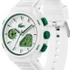 Lacoste LC33 Men's Analog and Digital Movement Watch, Silicone Strap, Water Resistant Up to 10ATM/100 Meters - Contemporary, Sporty - Premium Fashion Timepiece - Gift for Him - 45mm
