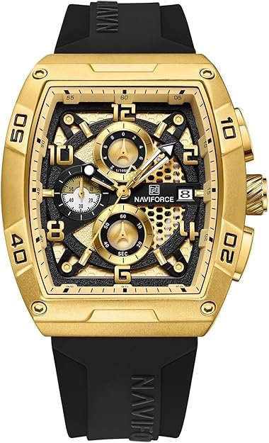 NAVIFORCE Men Quartz Watch Auto Date Week Business Dress Analog Wrist Watches