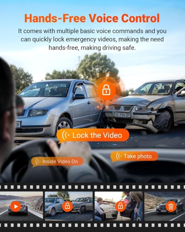 Vantrue S1 Pro Dual 1440P Dash Cam Front and Rear, Dash Camera w/2.7K, STARVIS 2, HDR Night Vision, 5G WiFi, 60FPS, Optional Remote Live View, GPS, Voice Control,24/7 Parking Mode, Support 512GB Max