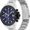 Tommy Hilfiger Men's Dynamic Watch – Quartz Multifunction, Stainless Steel Case, Radial-Etched Dial with CD-Textured Sub-Eyes, Tapered Indexes, Magnified Date Window, Link Bracelet – Gift for Him