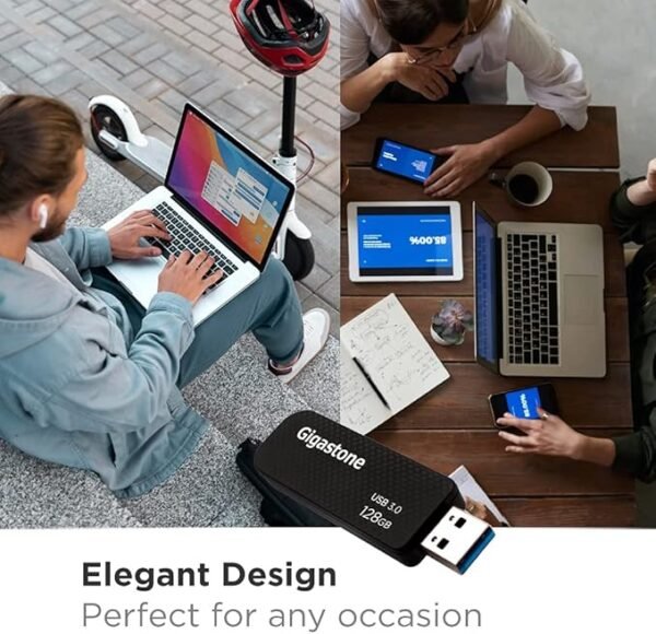 128GB Flash Drive (5 Pack) Z30 USB 3.2 Gen 1, 100MB/s Ultra Fast, Keychain Loop, Carbon Fiber Style, Push-Pull Design, Data Storage, Backup for PC/Mac/TV/Car, USB 2.0/3.0/3.1 Compatible