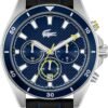 Lacoste Mainsail Men's Chronograph Watch - Stainless Steel - Water Resistant up to 5ATM/50 Meters - Contemporary, Sporty - Premium Fashion Timepiece - Gift for Him - 43mm