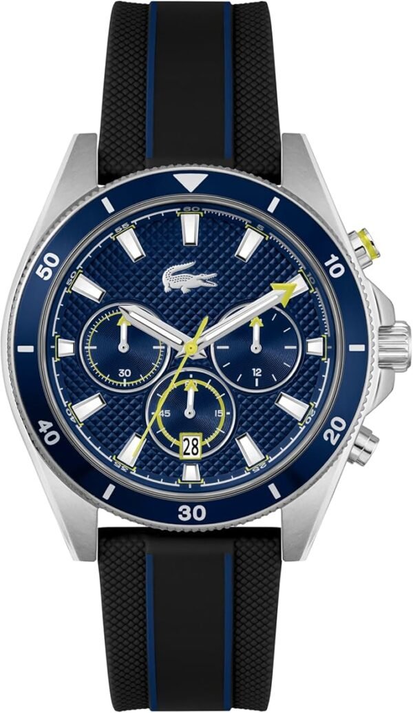 Lacoste Mainsail Men's Chronograph Watch - Stainless Steel - Water Resistant up to 5ATM/50 Meters - Contemporary, Sporty - Premium Fashion Timepiece - Gift for Him - 43mm