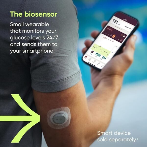 Stelo Glucose Biosensor & App by Dexcom - A Leader in Continuous Glucose Monitoring (CGM). 24/7 Tracking & Personalized Insights to Reveal Patterns. 2-Pack (Up to 15 Days Each). iOS & Android.
