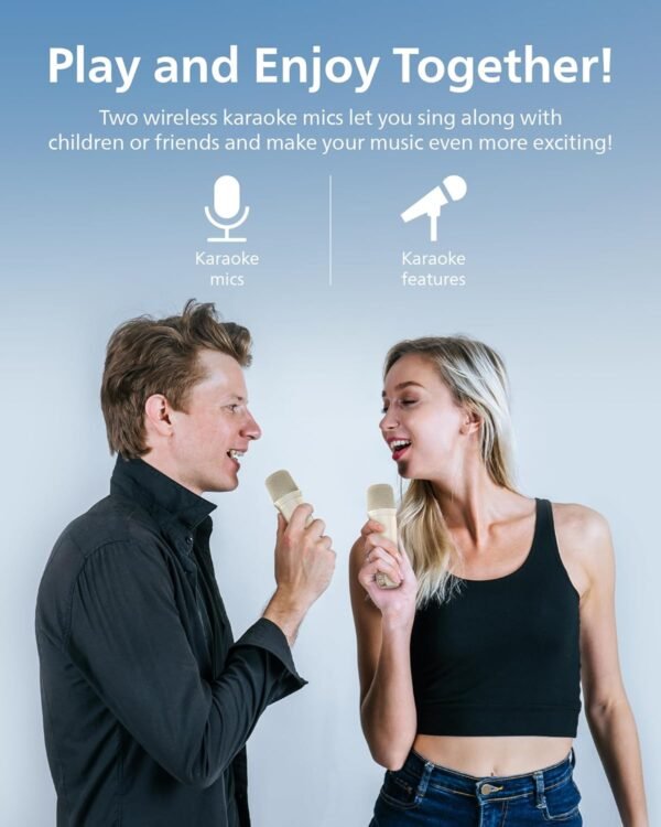 71sLhWrYP-L._AC_SL1500_ PHILIPS S2508 Portable Karaoke Machine,Party Bluetooth Speaker with 2 Karaoke Microphones,7 H Battery,Multi-Colored Light Modes with Display Screen,6 Vocal Effects,USB,AUX or TF Card Input,Mini,White