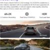 VIOFO A229 Pro 4K HDR Dash Cam, Dual STARVIS 2 IMX678 IMX675, 4K+2K Front and Rear Car Camera, 2 Channel with HDR, Voice Control, 5GHz WiFi GPS, Night Vision 2.0, 24H Parking Mode, Support 512GB Max