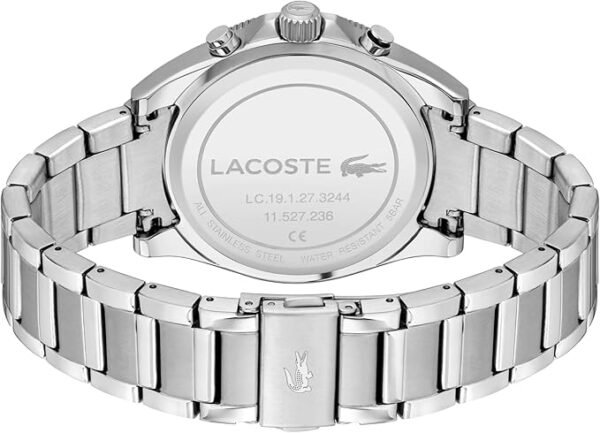 Lacoste Mainsail Men's Chronograph Watch - Stainless Steel - Water Resistant up to 5ATM/50 Meters - Contemporary, Sporty - Premium Fashion Timepiece - Gift for Him - 43mm