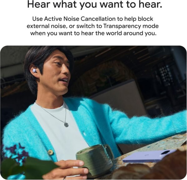 Google Pixel Buds 2a - Wireless Bluetooth Earbuds with Active Noise Cancellation and Transparency Mode - Lightweight, Comfortable Fit - 20-Hour Battery - Water Resistant - Built for Gemini - Hazel