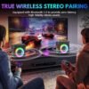 Karaoke Machine with 3 Wireless Mics | Bluetooth 5.3 Speaker with Echo Adjustment & Auto Pitch Correction | PA System with RGB Lights, Supports TV/TF Card/USB/AUX/Live/REC for Home Parties