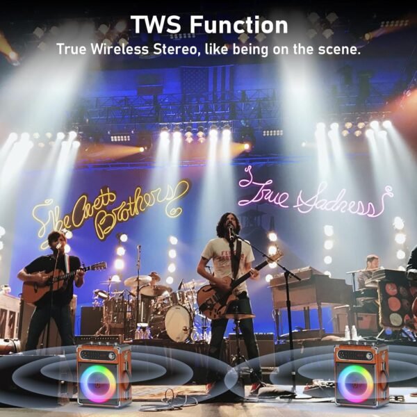 Karaoke Machine with 2 Wireless Microphones,【Upgraded 6.5"Woofer & 2"Tweeter】Portable Bluetooth 5.3 Karaoke Speaker, PA System with Bass/Treble/Echo Adjustment, Supports USB/AUX/TF/TWS for Home Party