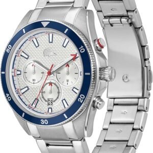 Lacoste Mainsail Men's Chronograph Watch - Stainless Steel - Water Resistant up to 5ATM/50 Meters - Contemporary, Sporty - Premium Fashion Timepiece - Gift for Him - 43mm