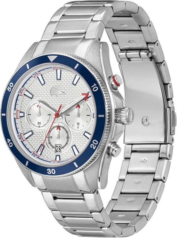 Lacoste Mainsail Men's Chronograph Watch - Stainless Steel - Water Resistant up to 5ATM/50 Meters - Contemporary, Sporty - Premium Fashion Timepiece - Gift for Him - 43mm