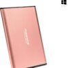 250GB Ultra Slim Portable External Hard Drive HDD USB 3.0 Compatible with PC, Laptop, Rose Pink