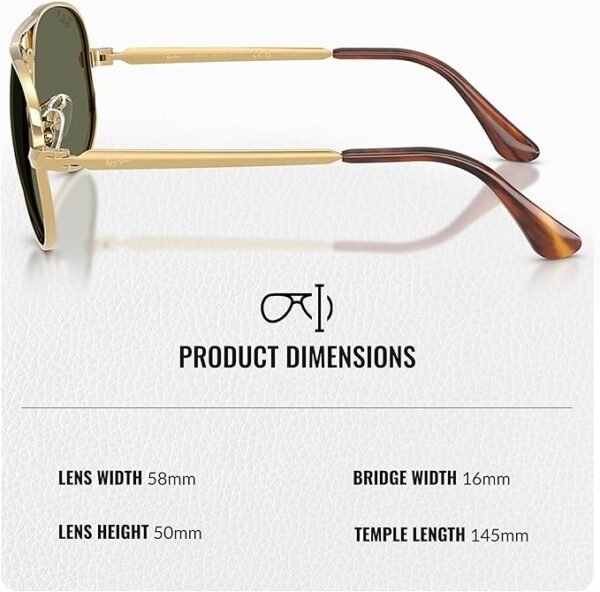 Ray-Ban RB3925 AVIATOR MAX Pilot Shaped Sunglasses for Men & Women with Official RAYBAN Eyewear Kit – Classic Timeless Design