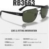 Ray-Ban RB3663 Square-Round Shaped Sunglasses for Men & Women with Official RAYBAN Eyewear Kit