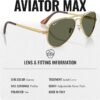 Ray-Ban RB3925 AVIATOR MAX Pilot Shaped Sunglasses for Men & Women with Official RAYBAN Eyewear Kit – Classic Timeless Design