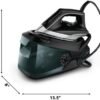 Rowenta Iron Steamer for Clothes Master Steam Station, Professional Steam Iron for Clothes with Stainless Steel Soleplate, 57 Oz, 400 Microsteam Holes, Built-In Pump, 1750 Watts, Black/Green