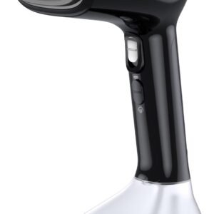 Steamer for Clothes -1800W with Wet/Dry Ironing Modes, 20-Second Heat-up, Detachable Water Tank, Heat-Resistant Gloves for Wrinkle Removal. Suitable for 120V Countries. Color: Black