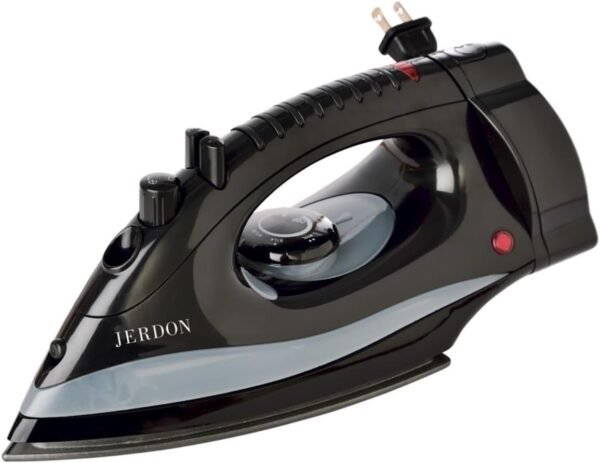 Jerdon Hotel Iron with Retractable Cord - Mid-Size, White Clothing Iron - Dual Auto Shut-Off - 7-Foot Retractable Cord - 1200 Watts