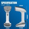 Powerful Handheld Fabric Steamer - 1800W with Fast Ceramic Heat-Up Plate, 2-in-1 Ironing & Wrinkle Remover, Steam Nozzle, Lint Brush - White, for US 120V Only