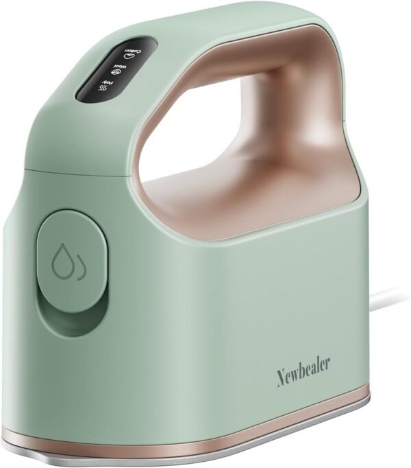 61+9--eRVqL._AC_SL1500_ Newbealer Smart Steam Iron for Clothes - 1200W Professional-Grade Turbocharged 3 Steam & 3 Dry Heat Modes, 45s Heat-Up, 6oz Tank, Auto-Off, Nonstick Ceramic Soleplate for Home, RV & Hotel (Gold)