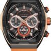 Men's Watches with Silicone Strap Analog Quartz Waterproof Chronograph Luminous Tonneau Watches for Men, Big Face Sport Work Dress Unique Wrist Watch