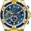 Invicta Men's Bolt Quartz Chronograph 52mm Watch with Stainless-Steel Strap, Gold