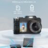 5K Digital Camera for Photography, 80MP 3.5"+2" Dual Screen for Self-Framing 18X Zoom Autofocus Vlogging Camera for YouTube/Content Creators/Travel, Includes 64GB Card + 2 Batteries & Flash
