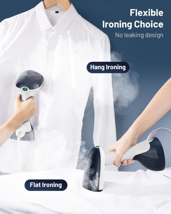 BEAUTURAL Steamer for Clothes, Portable Handheld Garment Fabric Wrinkles Remover, Aluminun Heating Plate, 35-Second Fast Heat-up, Large Detachable Water Tank (Only for 120V)