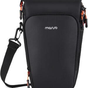Camera Bag, Top Access Crossbody Shoulder Bag for DSLR SLR Cameras with Lens Kit, Padded Camera Case with Rain Cover & Adjustable Should Strap, Photography