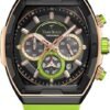 Men's Watches with Silicone Strap Analog Quartz Waterproof Chronograph Luminous Tonneau Watches for Men, Big Face Sport Work Dress Unique Wrist Watch