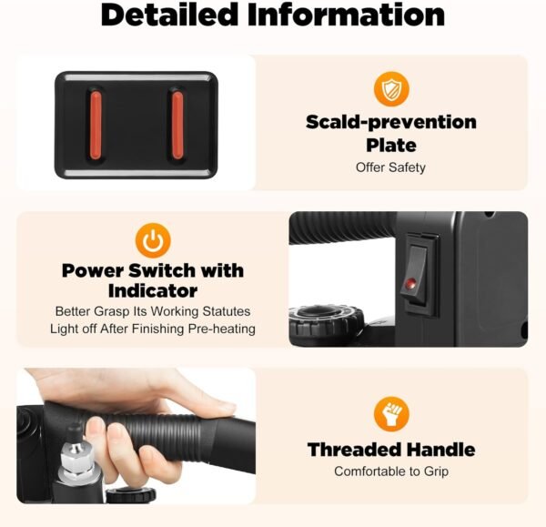 110V Industrial Gravity Feed Steam Iron 1000W 3L Tank Volume Gravity Feed Steam Iron Ironing System Temprange Adjustable for Factory Clothing Shop