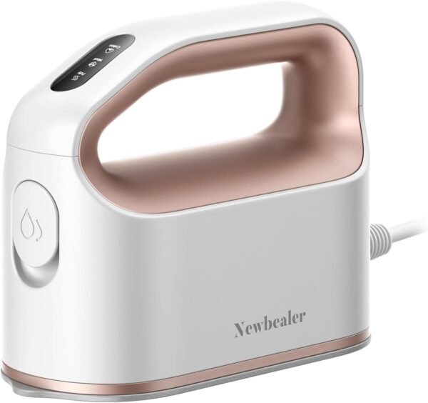 61vIWbdt+QL._AC_SL1500_ Newbealer Smart Steam Iron for Clothes - 1200W Professional-Grade Turbocharged 3 Steam & 3 Dry Heat Modes, 45s Heat-Up, 6oz Tank, Auto-Off, Nonstick Ceramic Soleplate for Home, RV & Hotel (Gold)