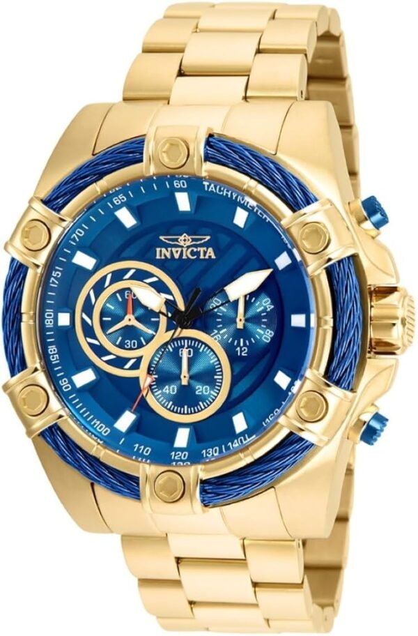 Invicta Men's Bolt Quartz Chronograph 52mm Watch with Stainless-Steel Strap, Gold